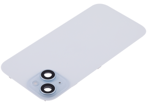 Back Glass With Steel Plate With Wireless NFC Charging MagSafe Magnet & Flashlight Flex Compatible For iPhone 15 (Used OEM Pull: Grade A) (Blue)