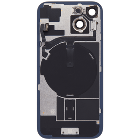 Back Glass With Steel Plate With Wireless NFC Charging MagSafe Magnet & Flashlight Flex Compatible For iPhone 15 (Used OEM Pull: Grade A) (Blue)