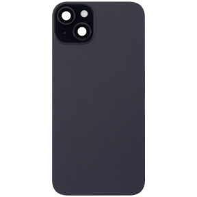 Back Glass With Steel Plate With Wireless NFC Charging MagSafe Magnet & Flashlight Flex Compatible For iPhone 15 Plus (Used OEM Pull: Grade A) (Black)