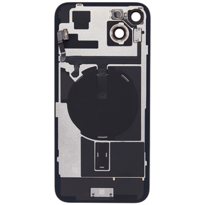 Back Glass With Steel Plate With Wireless NFC Charging MagSafe Magnet & Flashlight Flex Compatible For iPhone 15 Plus (Used OEM Pull: Grade A) (Pink)