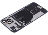 Back Glass With Steel Plate With Wireless NFC Charging MagSafe Magnet & Flashlight Flex Compatible For iPhone 15 Plus (Used OEM Pull: Grade A) (Blue)