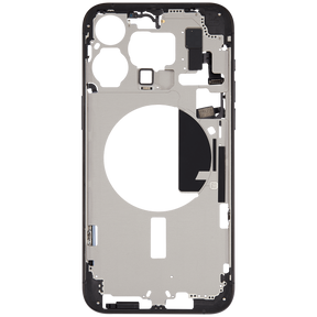 Mid-Frame Housing With Power And Volume Button Compatible For iPhone 15 Pro Max (US Version) (Used OEM Pull: Grade A) (Black Titanium)