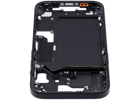 Mid-Frame Housing With Power And Volume Button Compatible For iPhone 15 (US Version) (Used OEM Pull: Grade A) (Black)