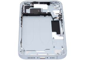 Mid-Frame Housing With Power And Volume Button Compatible For iPhone 15 (US Version) (Used OEM Pull: Grade A) (Blue)