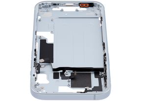 Mid-Frame Housing With Power And Volume Button Compatible For iPhone 15 (US Version) (Used OEM Pull: Grade A) (Blue)