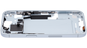 Mid-Frame Housing With Power And Volume Button Compatible For iPhone 15 (US Version) (Used OEM Pull: Grade A) (Blue)