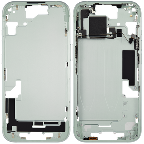 Mid-Frame Housing With Power And Volume Button Compatible For iPhone 15 (US Version) (Used OEM Pull: Grade A) (Green)