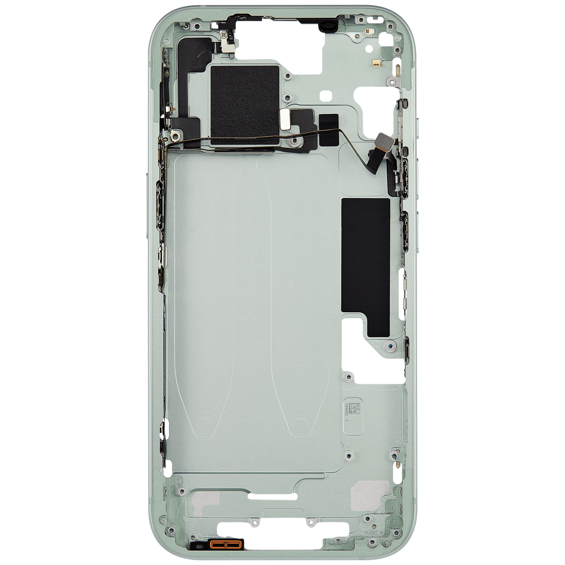 Mid-Frame Housing With Power And Volume Button Compatible For iPhone 15 (US Version) (Used OEM Pull: Grade A) (Green)