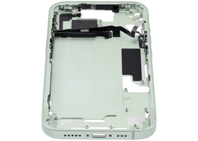 Mid-Frame Housing With Power And Volume Button Compatible For iPhone 15 (US Version) (Used OEM Pull: Grade A) (Green)
