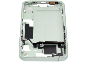 Mid-Frame Housing With Power And Volume Button Compatible For iPhone 15 (US Version) (Used OEM Pull: Grade A) (Green)