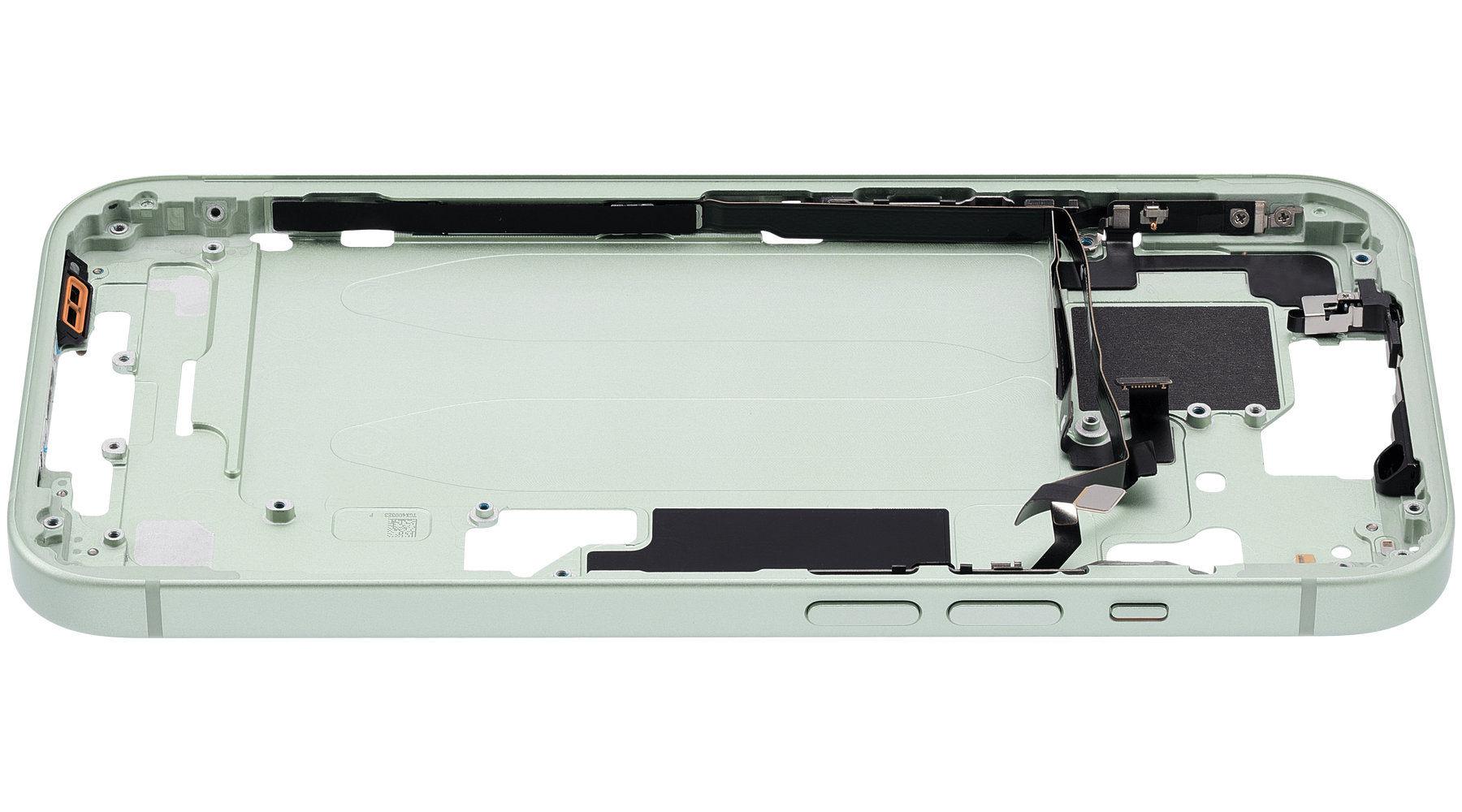 Mid-Frame Housing With Power And Volume Button Compatible For iPhone 15 (US Version) (Used OEM Pull: Grade A) (Green)