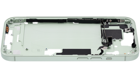 Mid-Frame Housing With Power And Volume Button Compatible For iPhone 15 (US Version) (Used OEM Pull: Grade A) (Green)