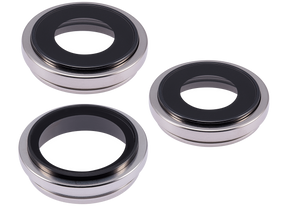 Back Camera Lens With Bracket & Bezel Compatible For iPhone 15 Pro Max (3 Piece Set) (Premium) (White Titanium)