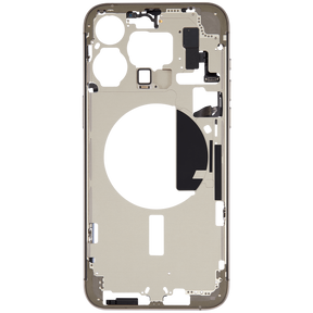 Mid-Frame Housing With Power And Volume Button Compatible For iPhone 15 Pro Max (US Version) (Used OEM Pull: Grade A) (Natural Titanium)