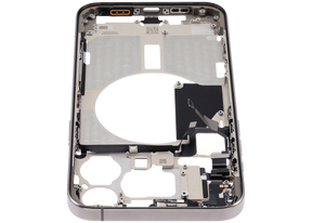 Mid-Frame Housing With Power And Volume Button Compatible For iPhone 15 Pro Max (US Version) (Used OEM Pull: Grade A) (Natural Titanium)