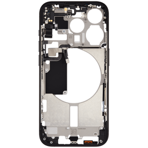 Mid-Frame Housing With Power And Volume Button Compatible For iPhone 15 Pro (US Version) (Used OEM Pull: Grade A) (Black Titanium)