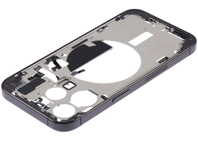 Mid-Frame Housing With Power And Volume Button Compatible For iPhone 15 Pro (US Version) (Used OEM Pull: Grade A) (Black Titanium)