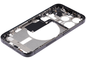 Mid-Frame Housing With Power And Volume Button Compatible For iPhone 15 Pro (US Version) (Used OEM Pull: Grade A) (Black Titanium)
