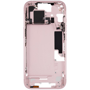 Mid-Frame Housing With Power And Volume Button Compatible For iPhone 15 (US Version) (Used OEM Pull: Grade A) (Pink)
