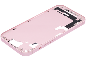 Mid-Frame Housing With Power And Volume Button Compatible For iPhone 15 (US Version) (Used OEM Pull: Grade A) (Pink)