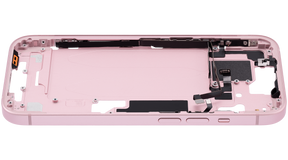 Mid-Frame Housing With Power And Volume Button Compatible For iPhone 15 (US Version) (Used OEM Pull: Grade A) (Pink)