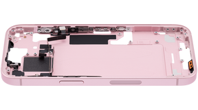 Mid-Frame Housing With Power And Volume Button Compatible For iPhone 15 (US Version) (Used OEM Pull: Grade A) (Pink)