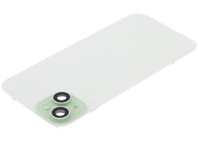 Back Glass With Steel Plate With Wireless NFC Charging MagSafe Magnet & Flashlight Flex Compatible For iPhone 15 Plus (Used OEM Pull: Grade A) (Green)