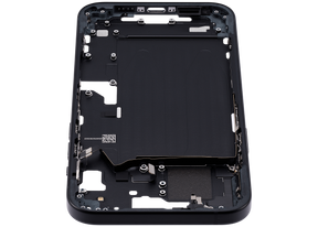 Mid-Frame Housing With Power And Volume Button Compatible For iPhone 15 Plus (US Version) (Used OEM Pull: Grade A) (Black)