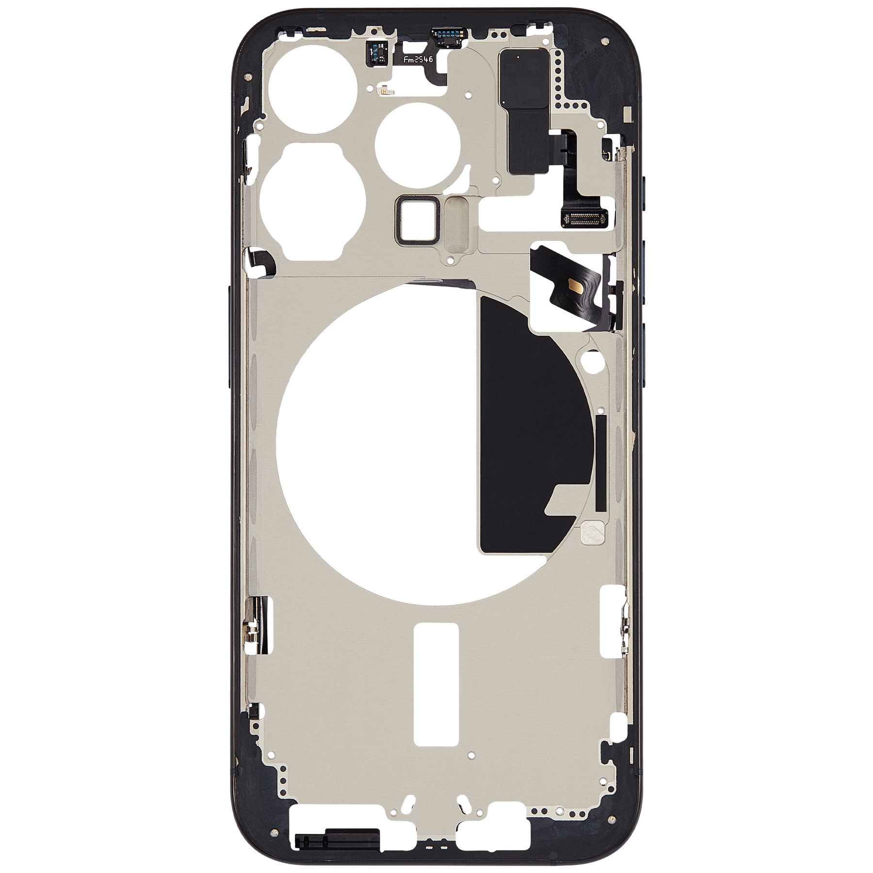 Mid-Frame Housing With Power And Volume Button Compatible For iPhone 15 Pro (US Version) (Used OEM Pull: Grade A) (Blue Titanium)