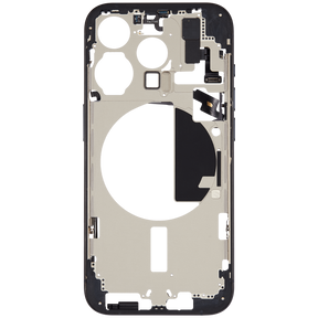 Mid-Frame Housing With Power And Volume Button Compatible For iPhone 15 Pro (US Version) (Used OEM Pull: Grade A) (Blue Titanium)