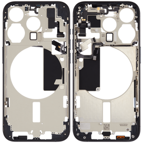 Mid-Frame Housing With Power And Volume Button Compatible For iPhone 15 Pro (US Version) (Used OEM Pull: Grade A) (Blue Titanium)