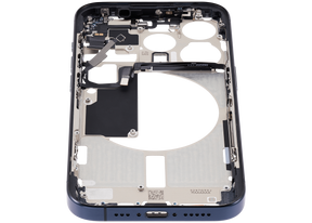 Mid-Frame Housing With Power And Volume Button Compatible For iPhone 15 Pro (US Version) (Used OEM Pull: Grade A) (Blue Titanium)