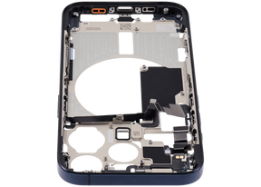 Mid-Frame Housing With Power And Volume Button Compatible For iPhone 15 Pro (US Version) (Used OEM Pull: Grade A) (Blue Titanium)