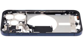 Mid-Frame Housing With Power And Volume Button Compatible For iPhone 15 Pro (US Version) (Used OEM Pull: Grade A) (Blue Titanium)