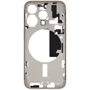 Mid-Frame Housing With Power And Volume Button Compatible For iPhone 15 Pro (US Version) (Used OEM Pull: Grade A) (Natural Titanium)