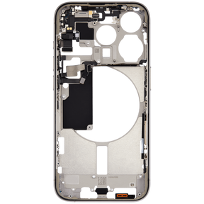 Mid-Frame Housing With Power And Volume Button Compatible For iPhone 15 Pro (US Version) (Used OEM Pull: Grade A) (Natural Titanium)