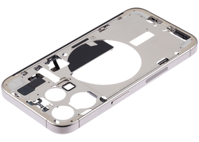 Mid-Frame Housing With Power And Volume Button Compatible For iPhone 15 Pro (US Version) (Used OEM Pull: Grade A) (Natural Titanium)