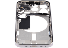Mid-Frame Housing With Power And Volume Button Compatible For iPhone 15 Pro (US Version) (Used OEM Pull: Grade A) (Natural Titanium)