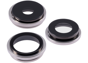 Back Camera Lens With Bracket & Bezel Compatible For iPhone 15 Pro (3 Piece Set) (Premium) (White Titanium)