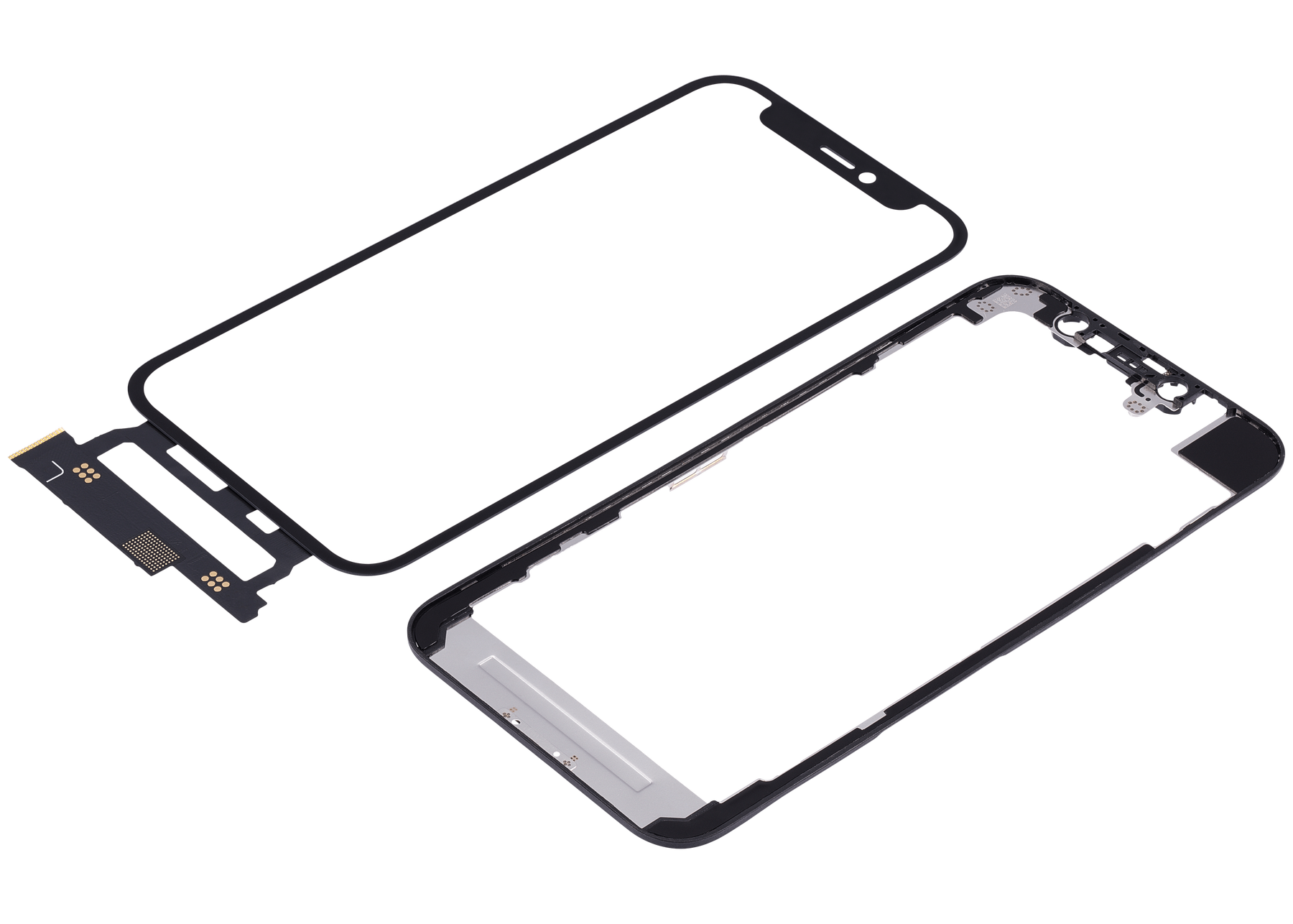 4 in 1 Short Flex (Digitizer Touch With Glass + OCA + Frame Pre-installed) Compatible For iPhone 12 Mini (OCA Master)