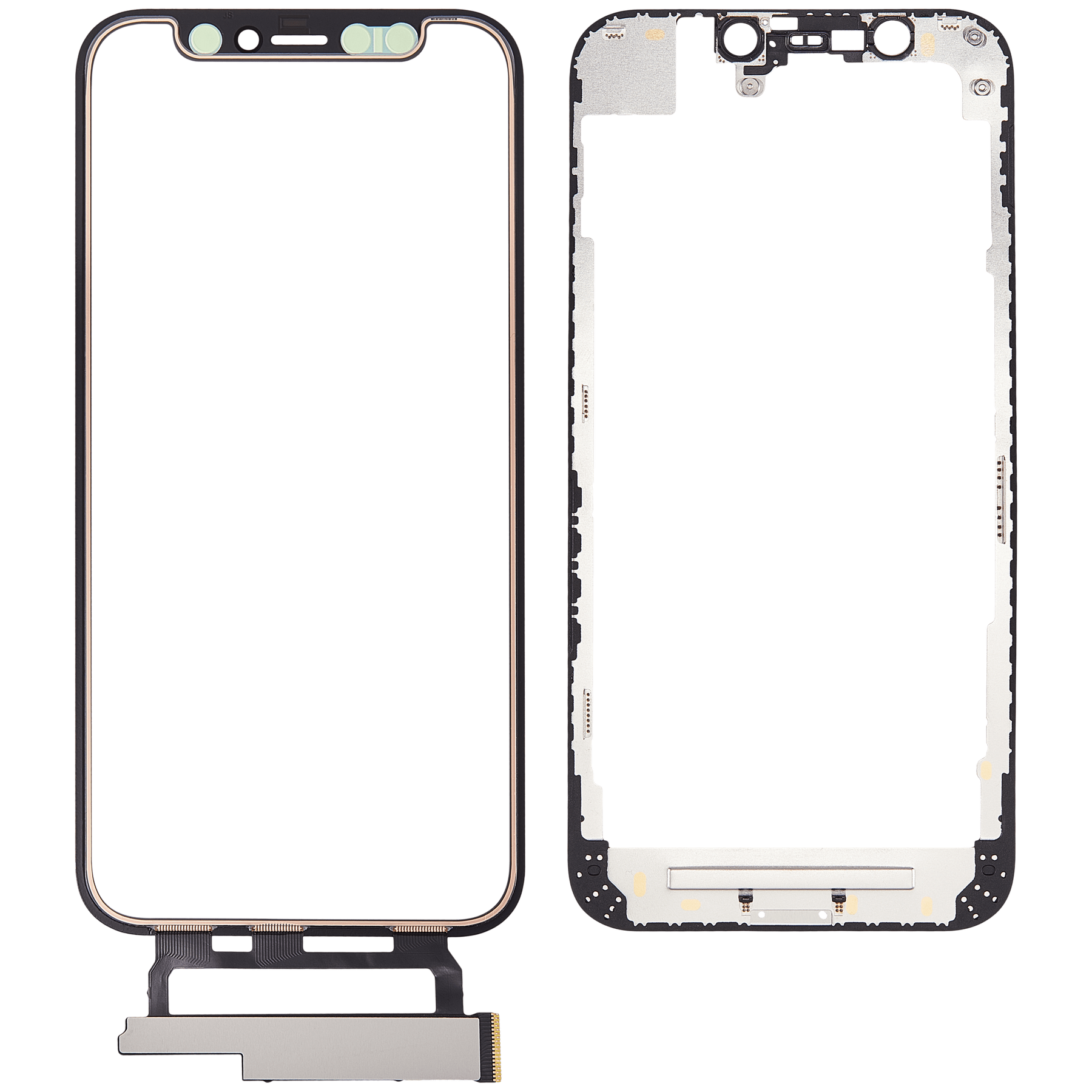 4 in 1 Short Flex (Digitizer Touch With Glass + OCA + Frame Pre-installed) Compatible For iPhone 12 Mini (OCA Master)