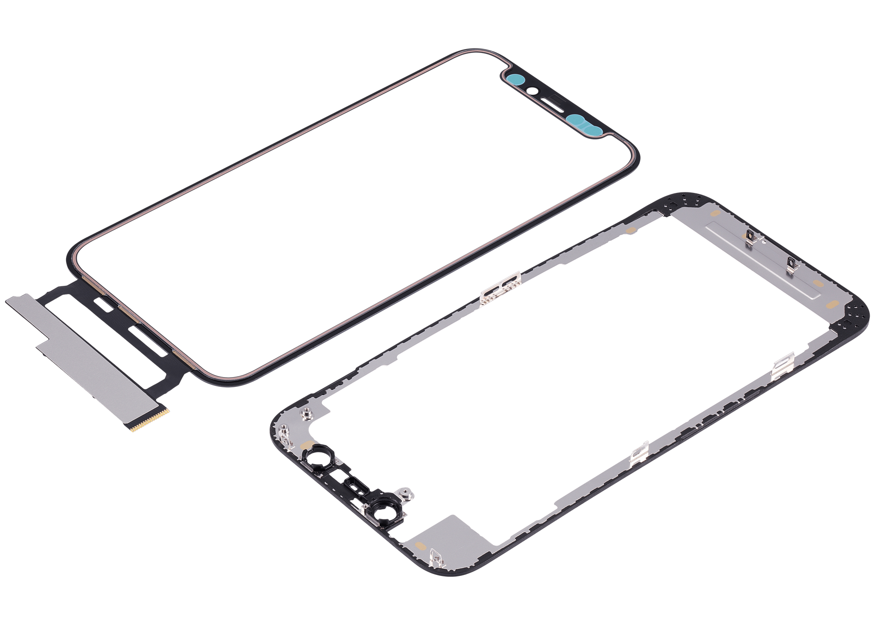 4 in 1 Short Flex (Digitizer Touch With Glass + OCA + Frame Pre-installed) Compatible For iPhone 12 Mini (OCA Master)