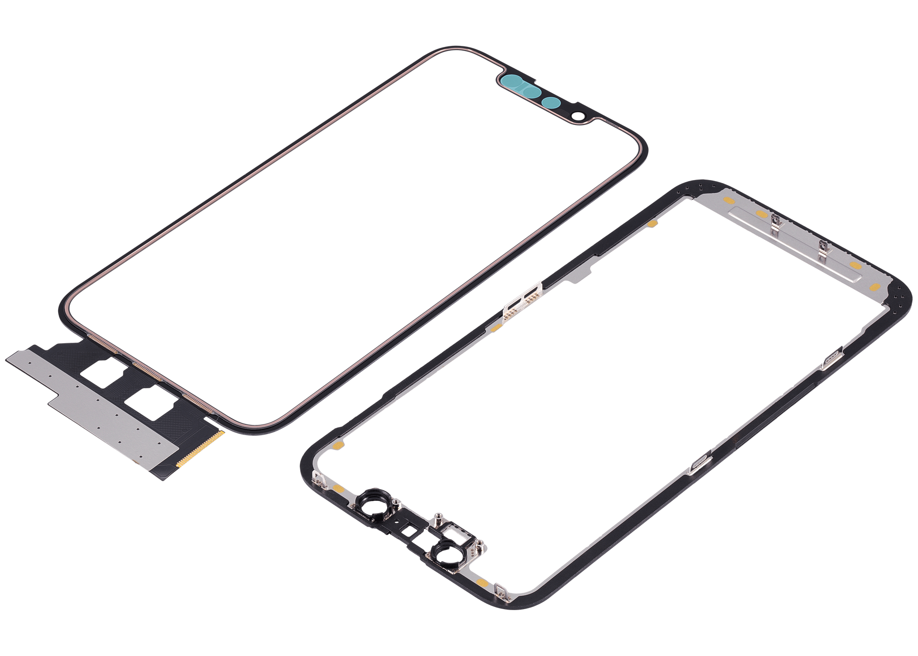 4 in 1 Short Flex (Digitizer Touch With Glass + OCA + Frame Pre-installed) Compatible For iPhone 13 Mini (OCA Master)