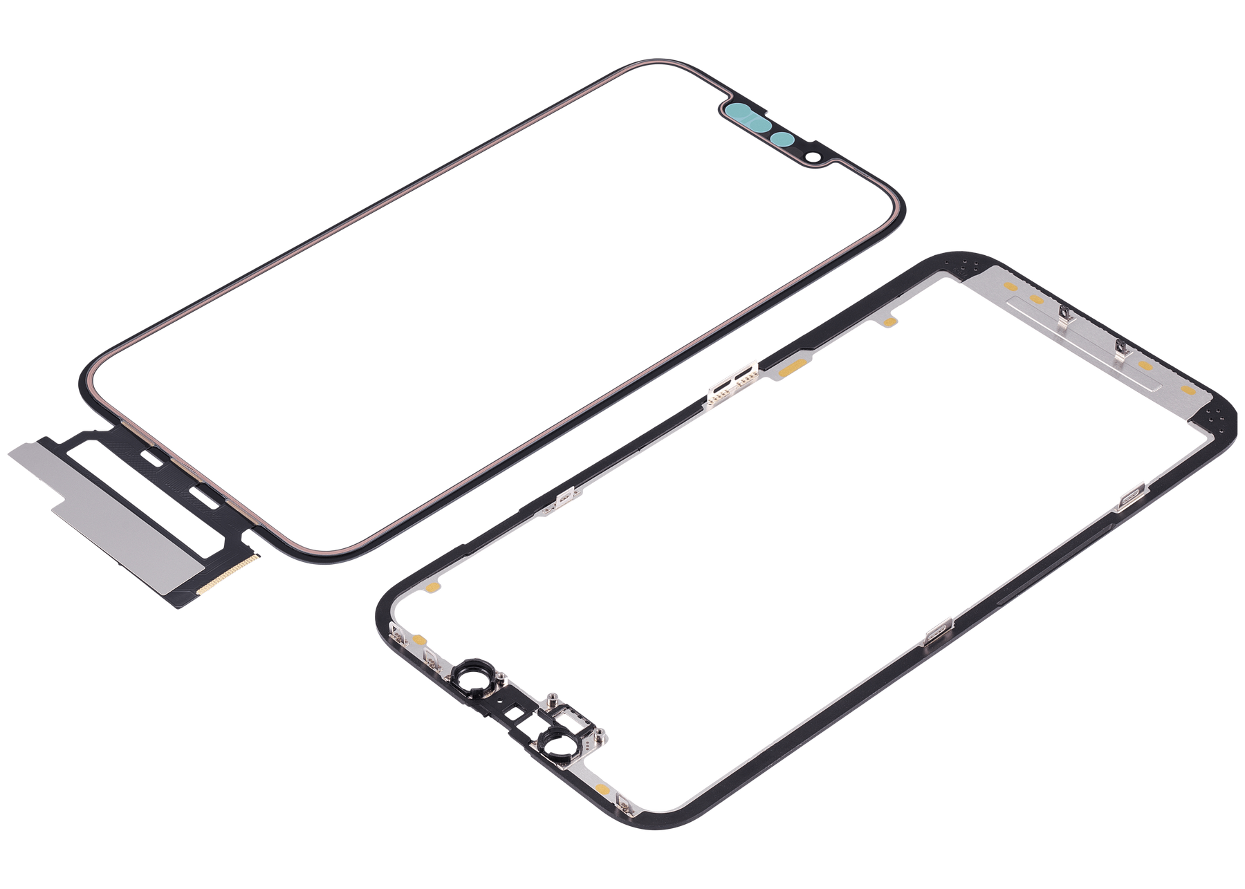 4 in 1 Short Flex (Digitizer Touch With Glass + OCA + Frame Pre-installed) Compatible For iPhone 13 (OCA Master)