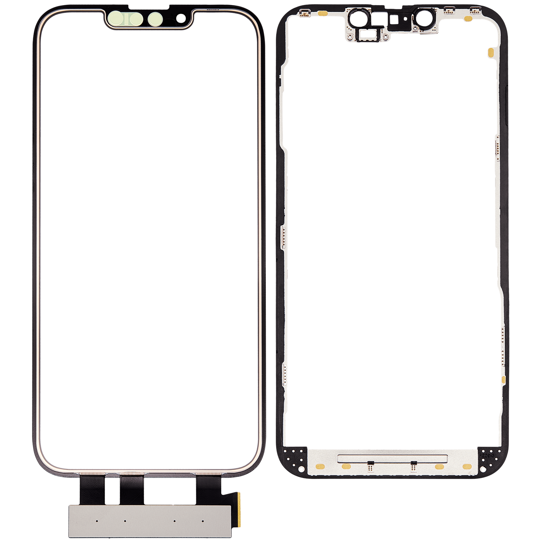 4 in 1 Short Flex (Digitizer Touch With Glass + OCA + Frame Pre-installed) Compatible For iPhone 13 Pro (OCA Master)
