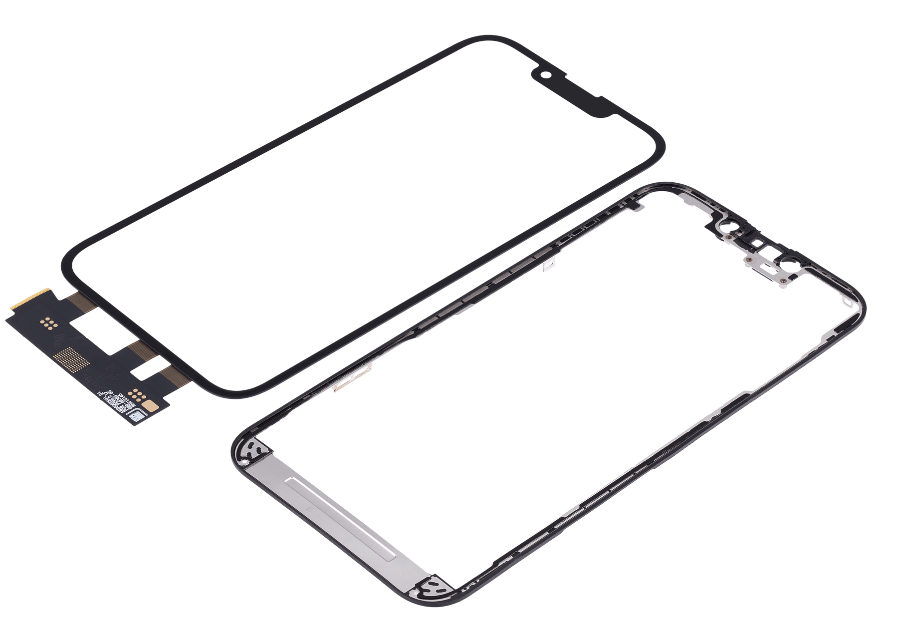 4 in 1 Short Flex (Digitizer Touch With Glass + OCA + Frame Pre-installed) Compatible For iPhone 13 Pro (OCA Master)