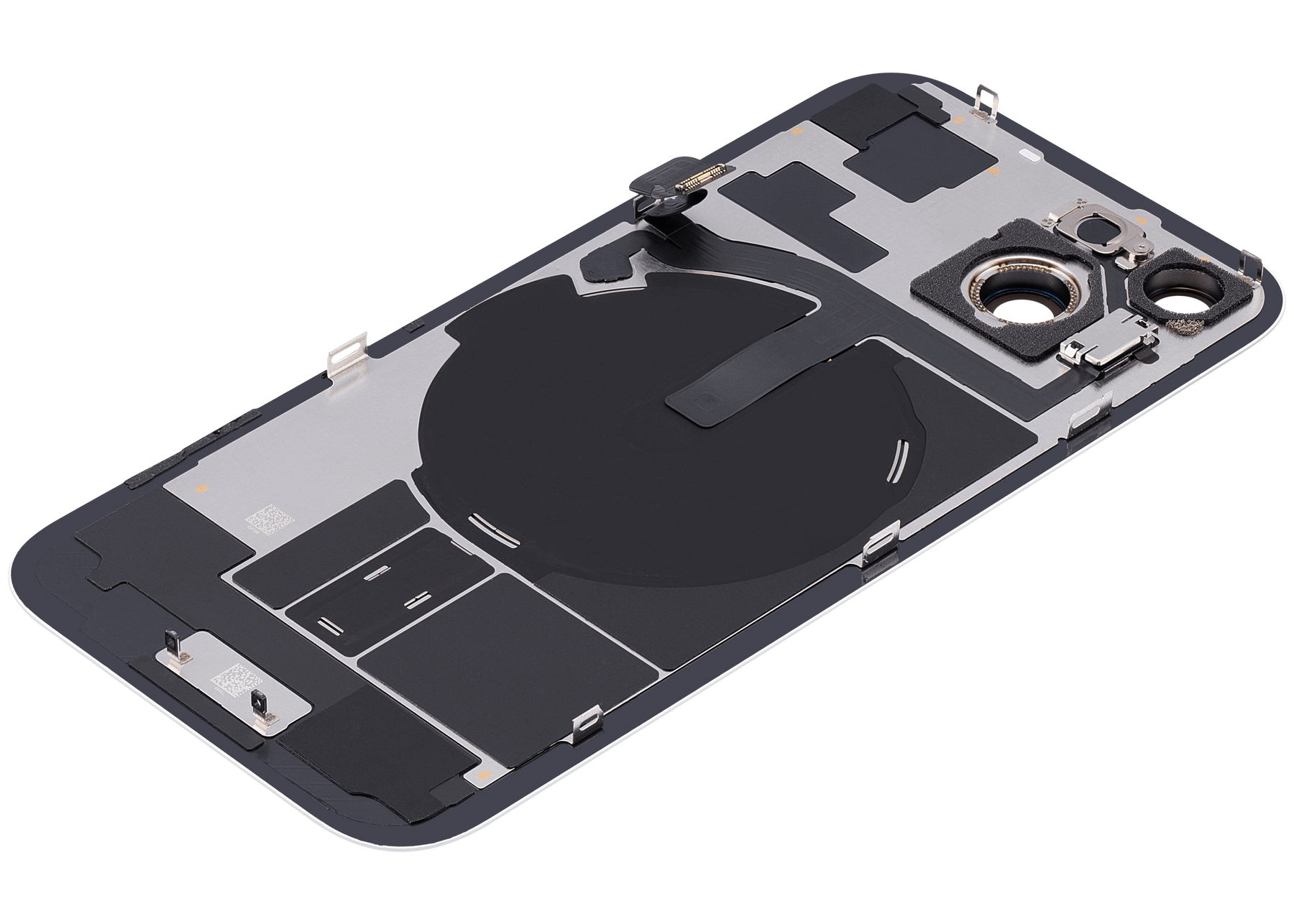 Back Glass With Steel Plate With Wireless NFC Charging MagSafe Magnet & Flashlight Flex Compatible For iPhone 15 (Used OEM Pull: Grade A) (Green)