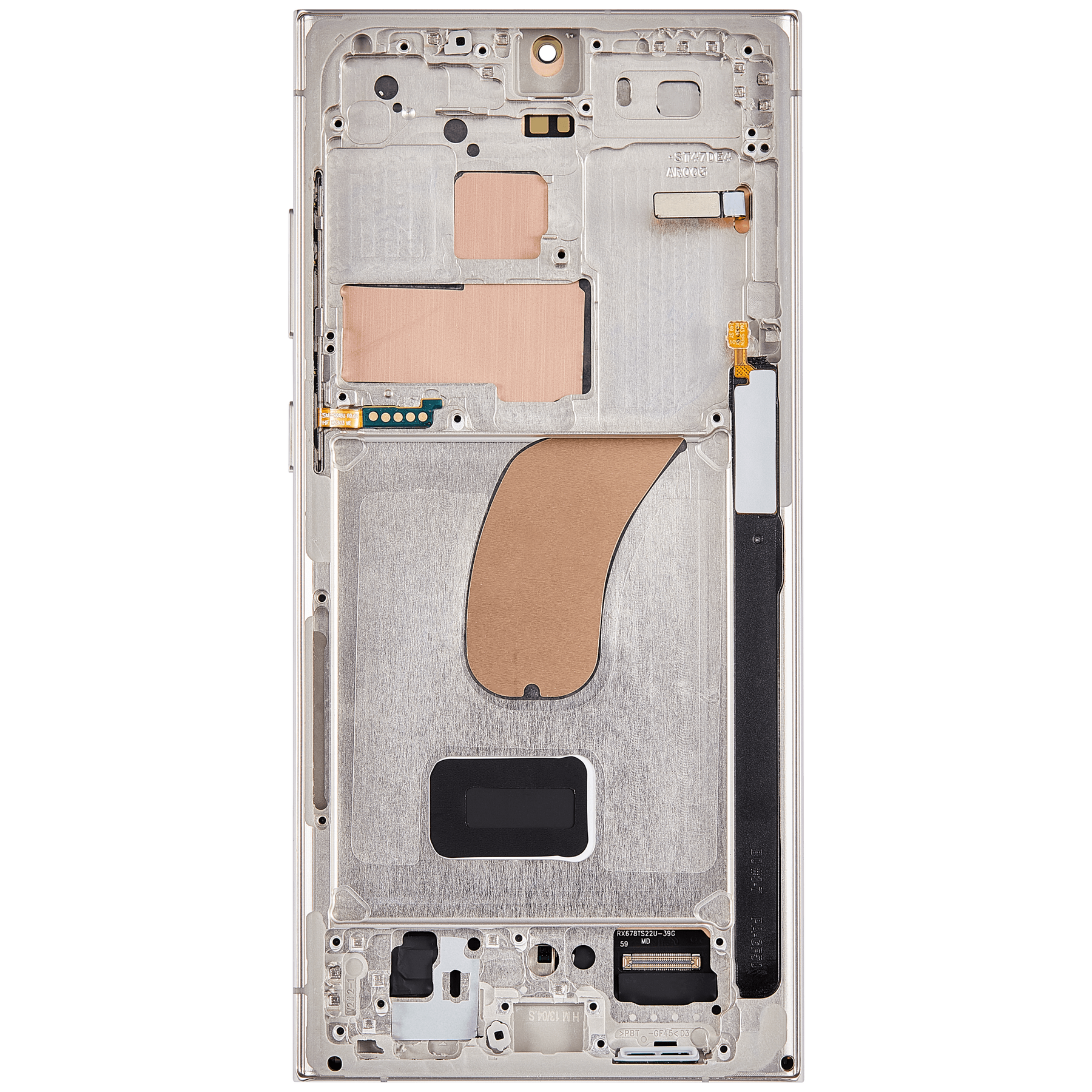 OLED Assembly With Frame Compatible For Samsung Galaxy S23 Ultra 5G Replacement(US & International) (Service Pack) (Cream)