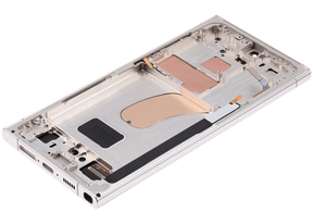OLED Assembly With Frame Compatible For Samsung Galaxy S23 Ultra 5G Replacement(US & International) (Service Pack) (Cream)