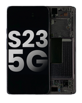 Replacement OLED Assembly With Frame Compatible For Samsung Galaxy S23 5G (US & International) (Used OEM Pull: Grade A) (Phantom Black)